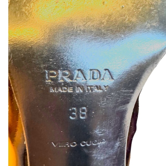 Prada Black Leather Ankle Boots – Size 38 - Picture 7 of 10